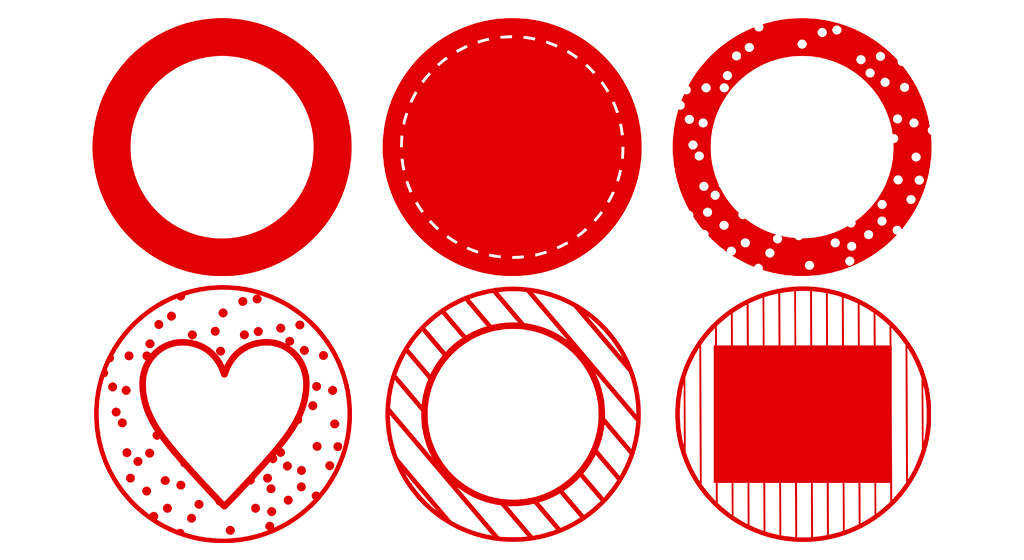 無料素材デザイン例 赤 丸 シンプルをテーマにオリジナルのペーパーアイテムを作る Luna Novia